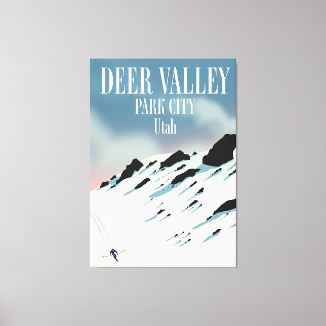 Toile Deer Valley, Park City, Utah, affiche de ski (Recto)