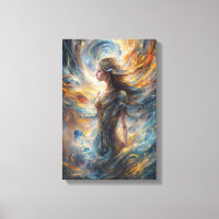 Déesse cosmique éthérique Portrait Abstrait Art