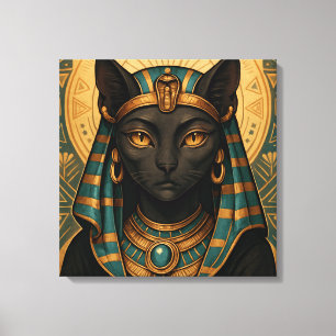 Toile Déesse de chat égyptienne d'or   Bastet Divine