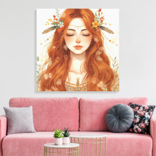 Toile Déesse de la Nature – Art de la Femme Esprit Bohèm