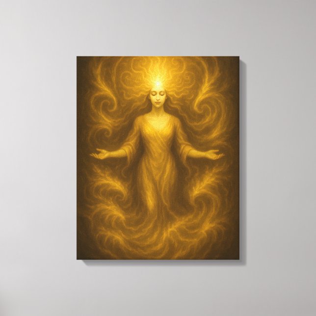 Toile Déesse de la Révélation Dorée – Aura de Lumière Ra (Recto)