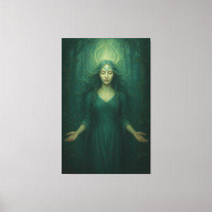 Toile Déesse de l'Esprit Émeraude – Aura de la Forêt Écl