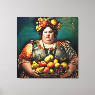 Toile "Déesse de l'overindulgence" Portrait coloré