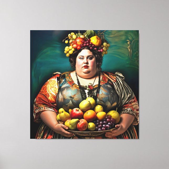 Toile "Déesse de l'overindulgence" Portrait coloré (Recto)