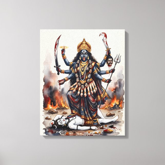 Toile Déesse Kali debout sur Shiva (Recto)