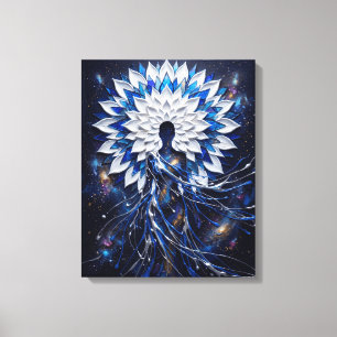 Toile Déesse Mandala Impasto Céleste