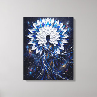 Toile Déesse Mandala Impasto Céleste