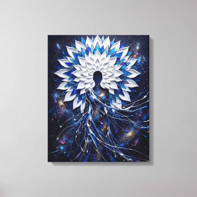 Toile Déesse Mandala Impasto Céleste (Recto)