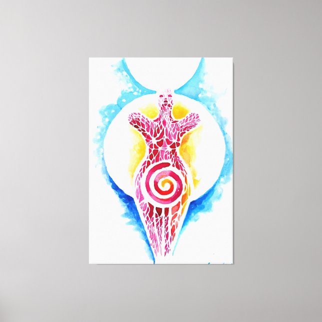 Toile déesse néolithique de la fertilité avec le soleil  (Recto)