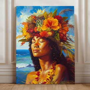 Toile Déesse Tropicale des Îles Hawaïennes