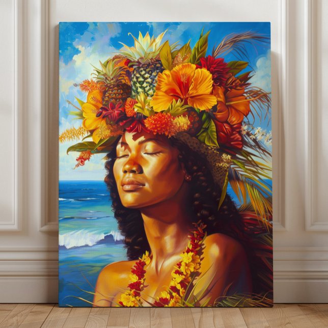Toile Déesse Tropicale des Îles Hawaïennes (Créateur téléchargé)