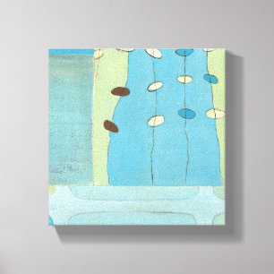 Toile Défilé bleu abstrait d'oeufs