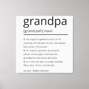 Toile Définition de grand-père, Cadeau grand-père person