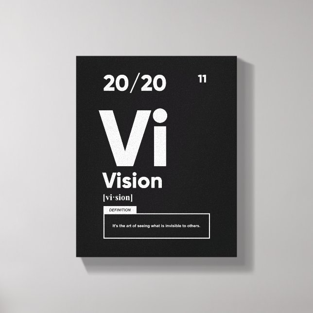 Toile Définition de la vision | Citation Motivationnelle (Recto)