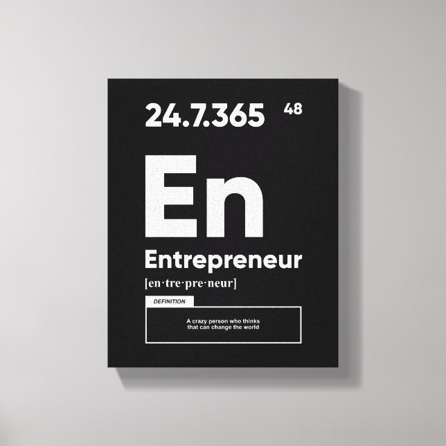 Toile Définition de l'entrepreneur | Affiche motivationn (Recto)