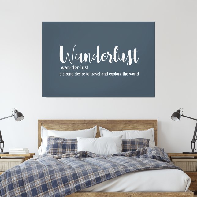 Toile Définition de wanderlust blanc gris bleu couleur (Insitu(Chambre))