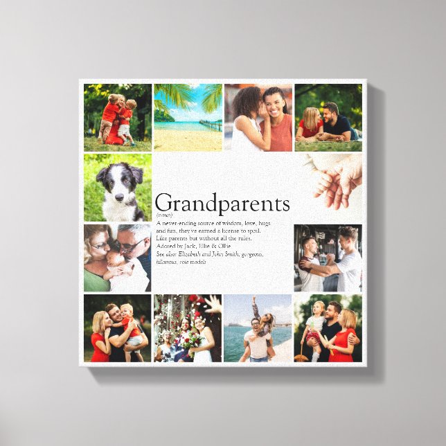 Toile Définition des meilleurs grands-parents en 12 coll (Recto)