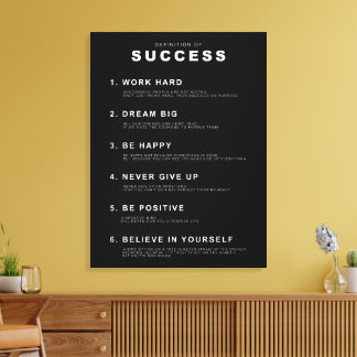 Toile Définition du succès | Citation motivationnelle