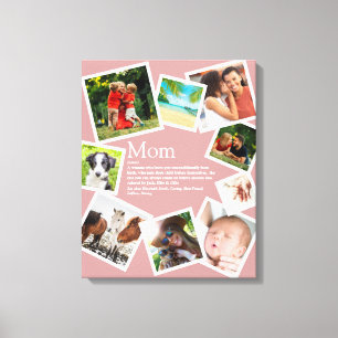 Toile Définition personnalisée de Maman 9 Photo Rose Blu