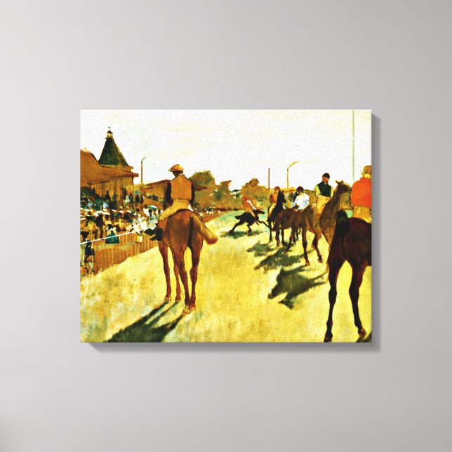 Toile Degas : Racehorses Before the Stand (Recto)