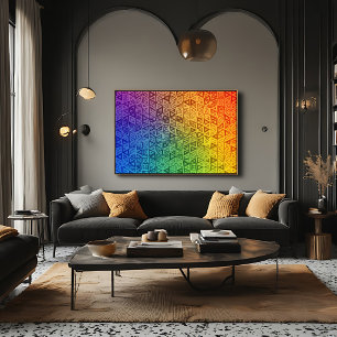 Toile Dégradé de triangle géométrique arc-en-ciel vibran