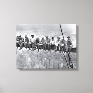Toile Déjeuner au sommet d'un gratte-ciel