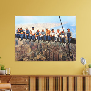 Toile Déjeuner au sommet d'un gratte-ciel Remasterisé 19