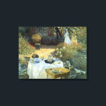 Toile Déjeuner de Claude Monet, impressionnisme Vintage<br><div class="desc">Le Luncheon (1876) de Claude Monet est un tableau vintage de la nature aux beaux-arts de l'impressionnisme qui présente un déjeuner pique-nique de printemps dans le jardin avec thé de l'après-midi. Un enfant joue tranquillement sur le sol avec des jouets. À propos de l'artiste : Claude Monet (1840-1926) est un...</div>