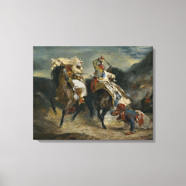 Toile Delacroix Le combat des Giaour et Hassan (Recto)