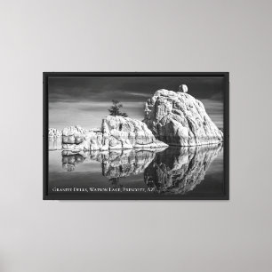 Toile Dells de granit du lac Watson en noir et blanc