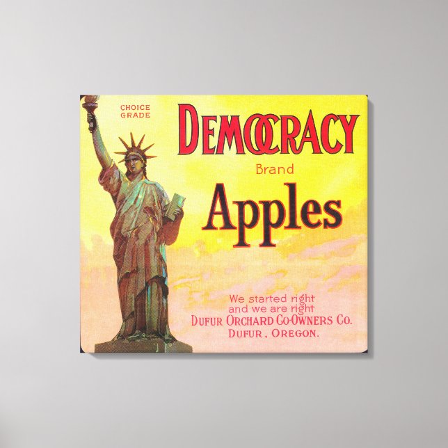 Toile Démocratie Apple LabelDufur, OU (Recto)