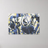 *~* Denim Blue IRIS Irises Vintage Floral TV2