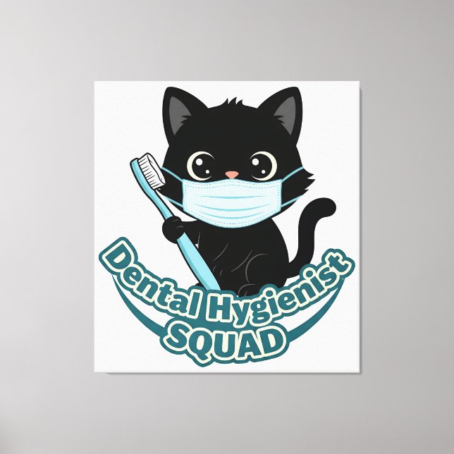 Toile Dental Hygienist Black Cat Wall Art – Printable Of (Recto)