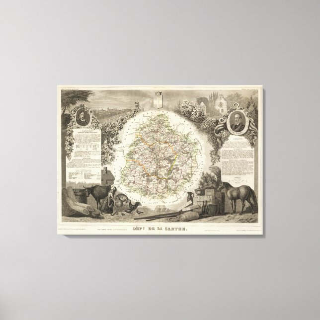 Toile Département De La Sarthe (Recto)