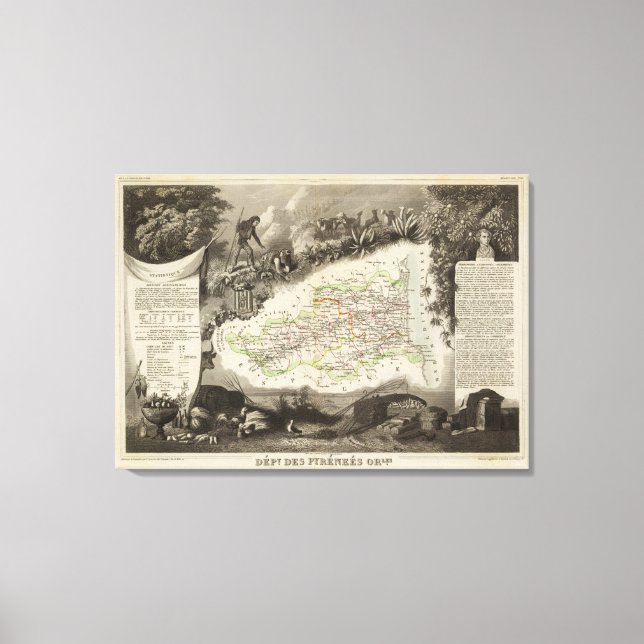 Toile Département des Pyrénées Orles (Recto)