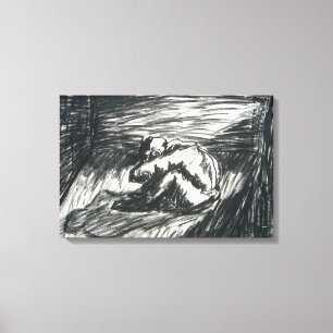 Toile Dépression Seul dans une Salle Sombre Dessin au Fu