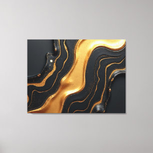 Toile Dérive d'Or Fondu – Luxe 40x32 Abstrait Fluide