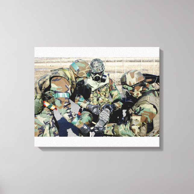 Toile Des aviateurs aident un soldat de l'armée de terre (Recto)