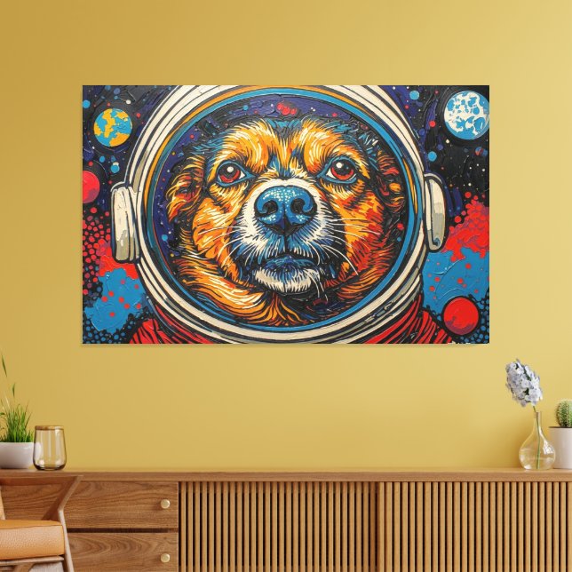 TOILE DES CHIENS DANS L'ESPACE (Insitu(Salon))