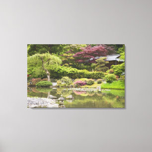 Toile Des fleurs fleurissent au Jardin Japonais,