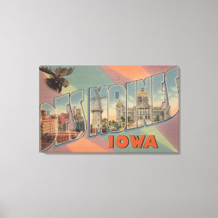 Toile Des Moines, Iowa (tête d'orignaux)