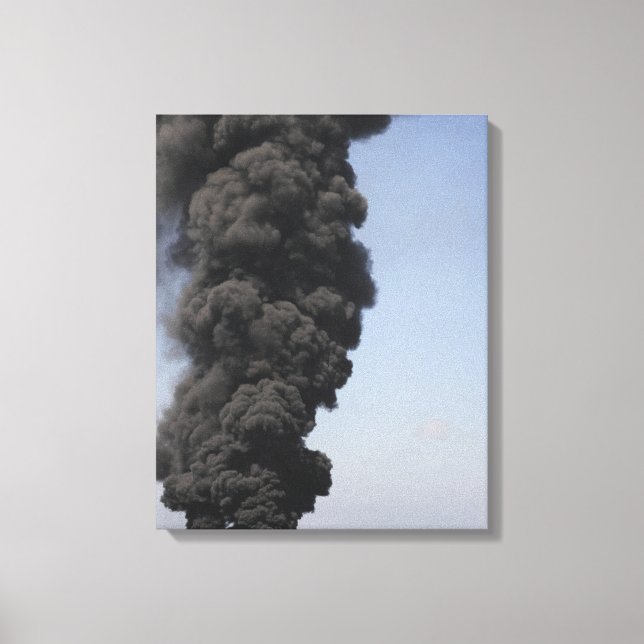 Toile Des nuages sombres de fumée et de feu émergent (Recto)