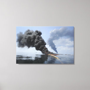Toile Des nuages sombres de fumée et de feu émergent 3