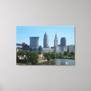 Toile Descendre par la rivière Cleveland OH couleur toil