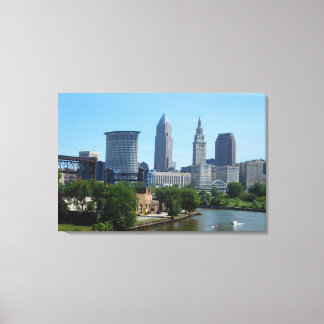 Toile Descendre près de la rivière Cleveland OH Sepia Ca