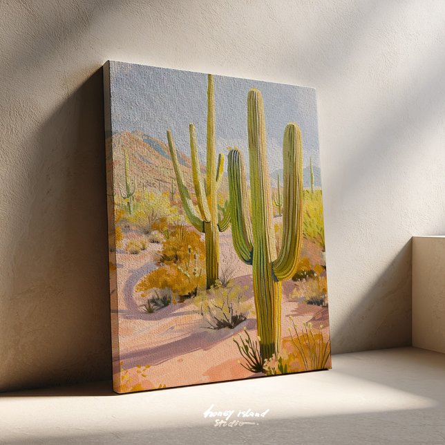Toile Desert Cactus Painting, Southwestern Wall Art ( cactus painting, desert wall art, boho decor, southwest art, desert landscape, cactus print, arizon)