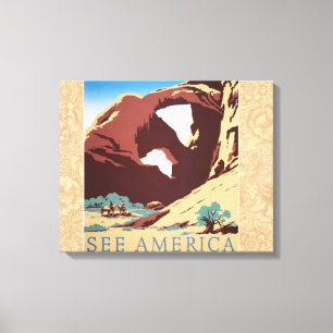 Toile Désert de Cowboy Chevaux Vintages de l'Ouest