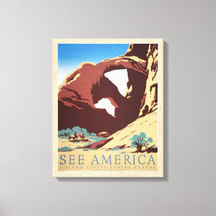 Toile Désert de Cowboy Chevaux Vintages de l'Ouest