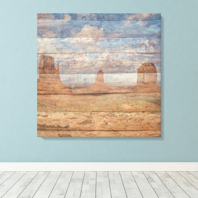 Toile Desert Landscape Sandstone Buttes And Heavenly Sky (Insitu (Plancher de Bois))