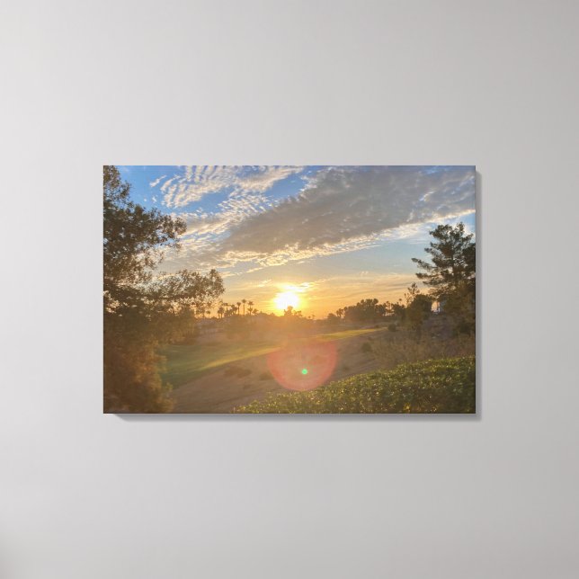 Toile Desert Sunrise Over Las Vegas Golf Course (Recto)